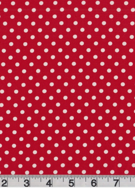 White Polka Dot on Red